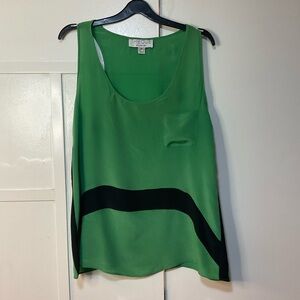 Faux Silk Colorblock Tank